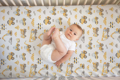 Construction Crib Sheet, Construction trucks Nursery Bedding - Under construction