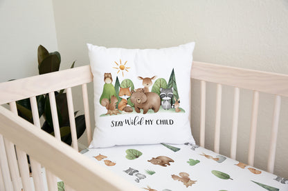 Woodland Animals Pillow cover, Woodland Nursery Decor - Tiny Woodland