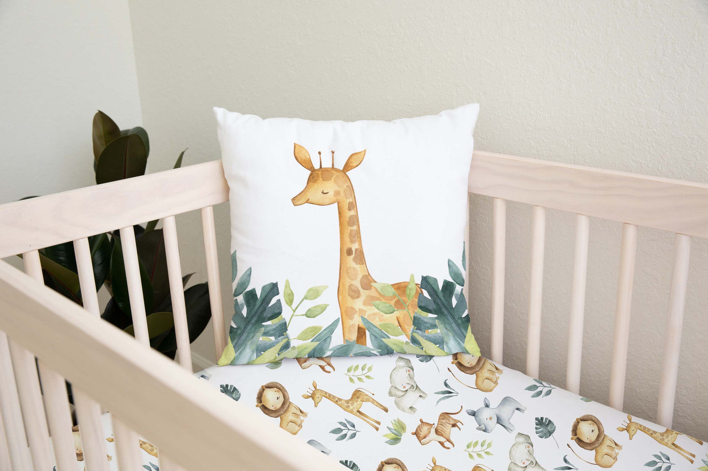 Giraffe Nursery Pillow, Safari Nursery Decor , Baby Africa