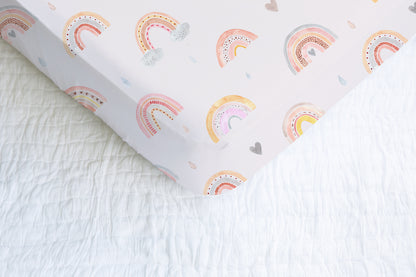 Rainbow Minky Crib Sheet, Rainbow Nursery Bedding - Cotton Rainbow