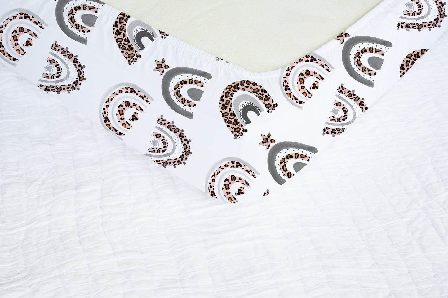 Leopard Rainbow Minky Crib Sheet, Rainbow Nursery Bedding