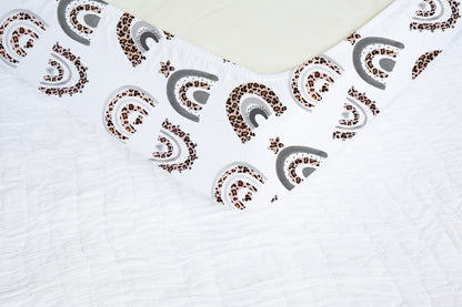 Leopard Rainbow Minky Crib Sheet, Rainbow Nursery Bedding