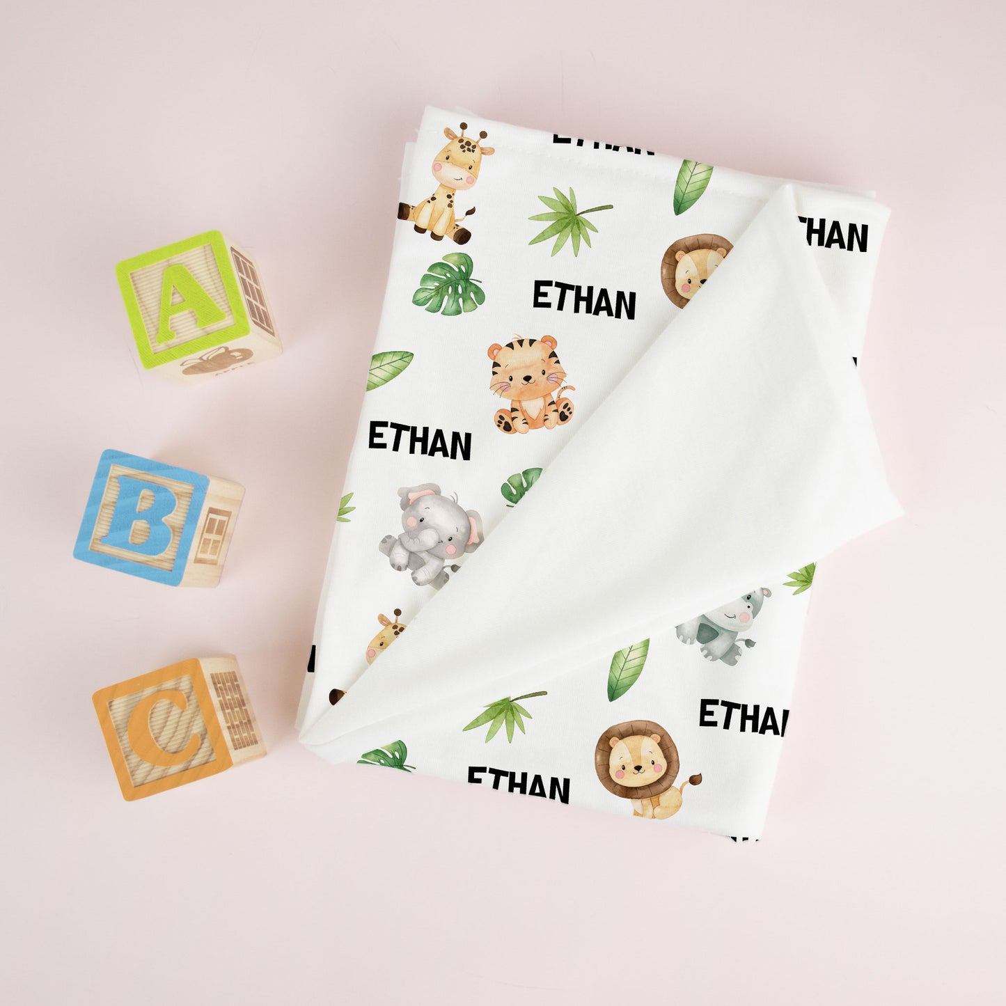 Safari Animals Swaddle Set,  Jungle Hospital Baby Blanket - Safari Explorer