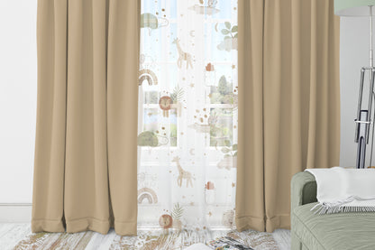 Safari Sheer Curtains, Rainbow Nursery Curtains - Modern Safari