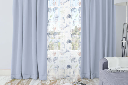 Under the Sea Sheer Curtain, Ocean Animals Curtain - Little Ocean