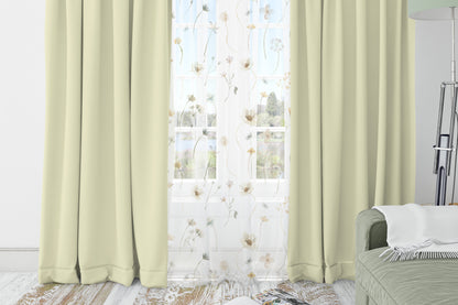 Wild Flower Sheer Curtain, Boho Floral Nursery Decor -  Mustard Wildflowers