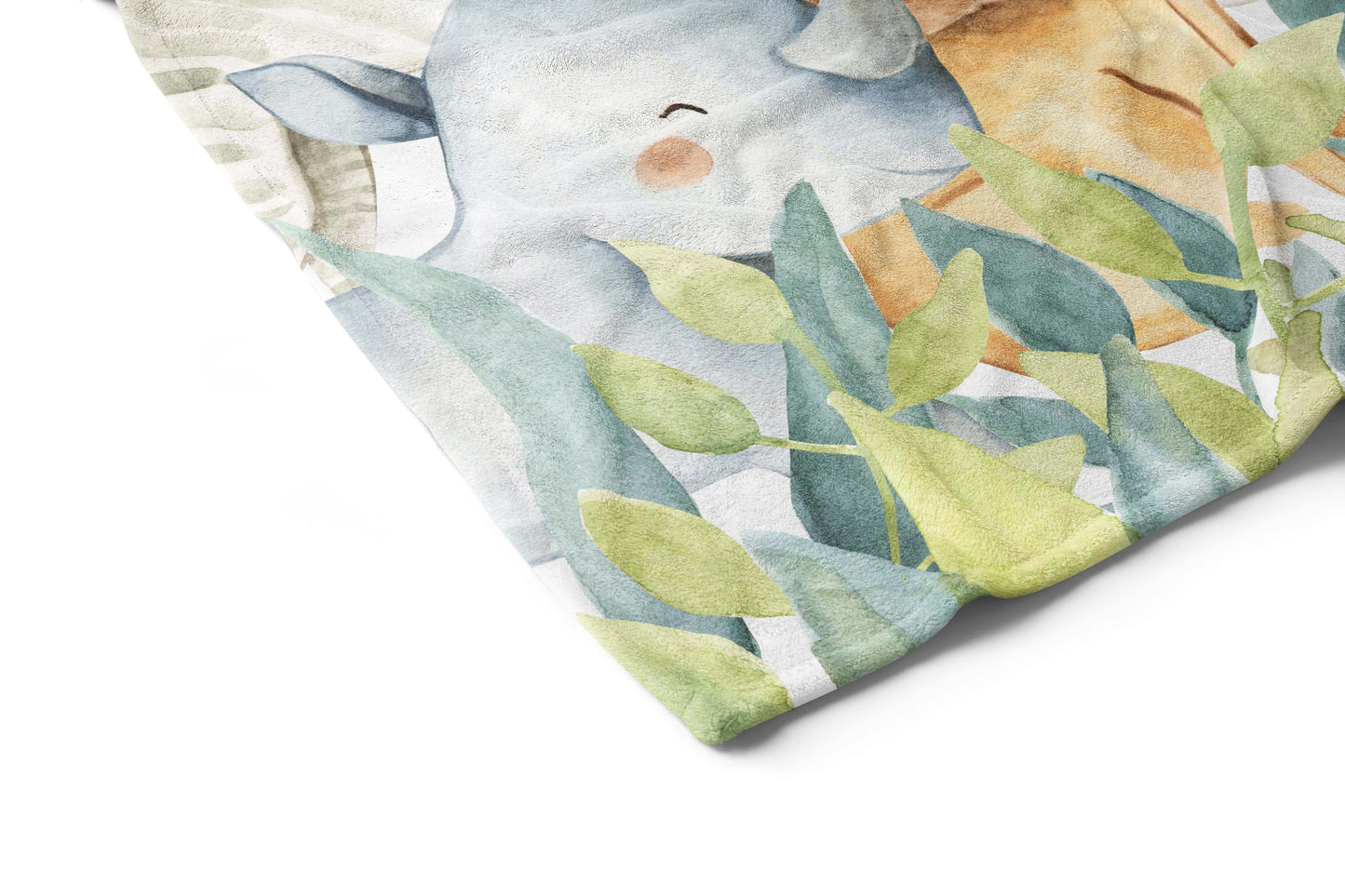 Safari Animals Minky Blanket, Jungle Nursery Bedding - Baby Africa