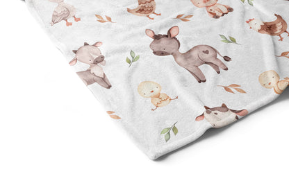 Farm Minky Blanket, Farm Nursery Bedding - Lovely Farm