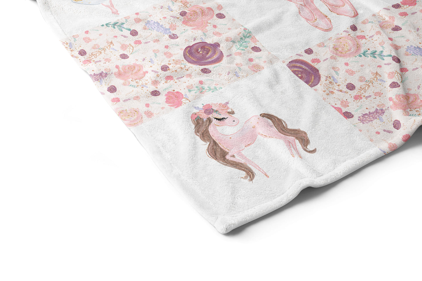 Ballerina Minky Blanket Checkered, Ballet Nursery Bedding - Sweet Ballet