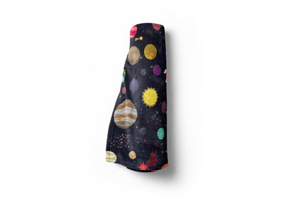 Solar System Minky Blanket, Space Kids room bedding