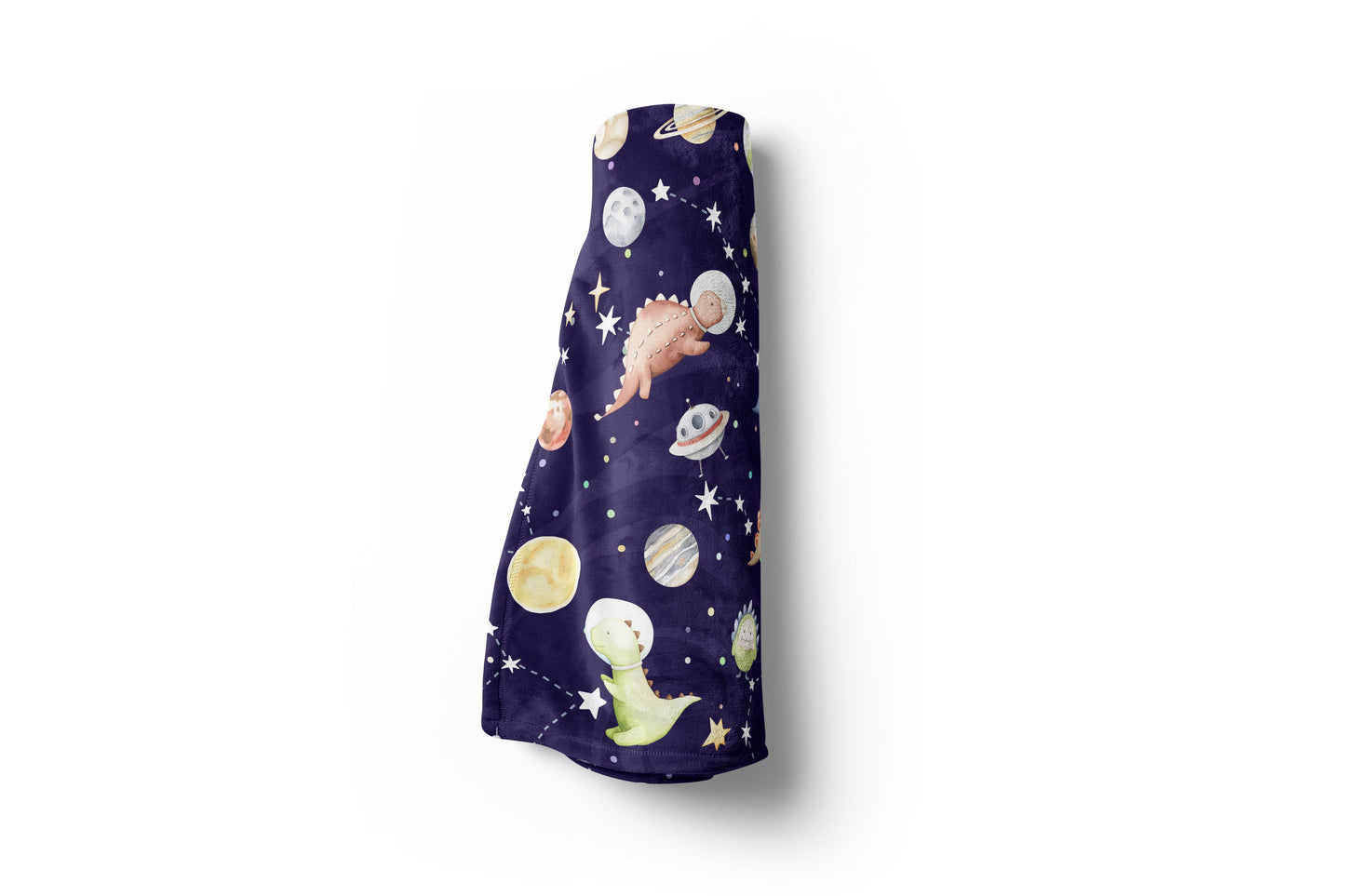 Dinosaurs Space Minky Blanket. Space Nursery Bedding