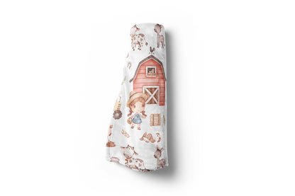 Farm Girl Minky Blanket, Barnyard Nursery Bedding - Lovely Farm