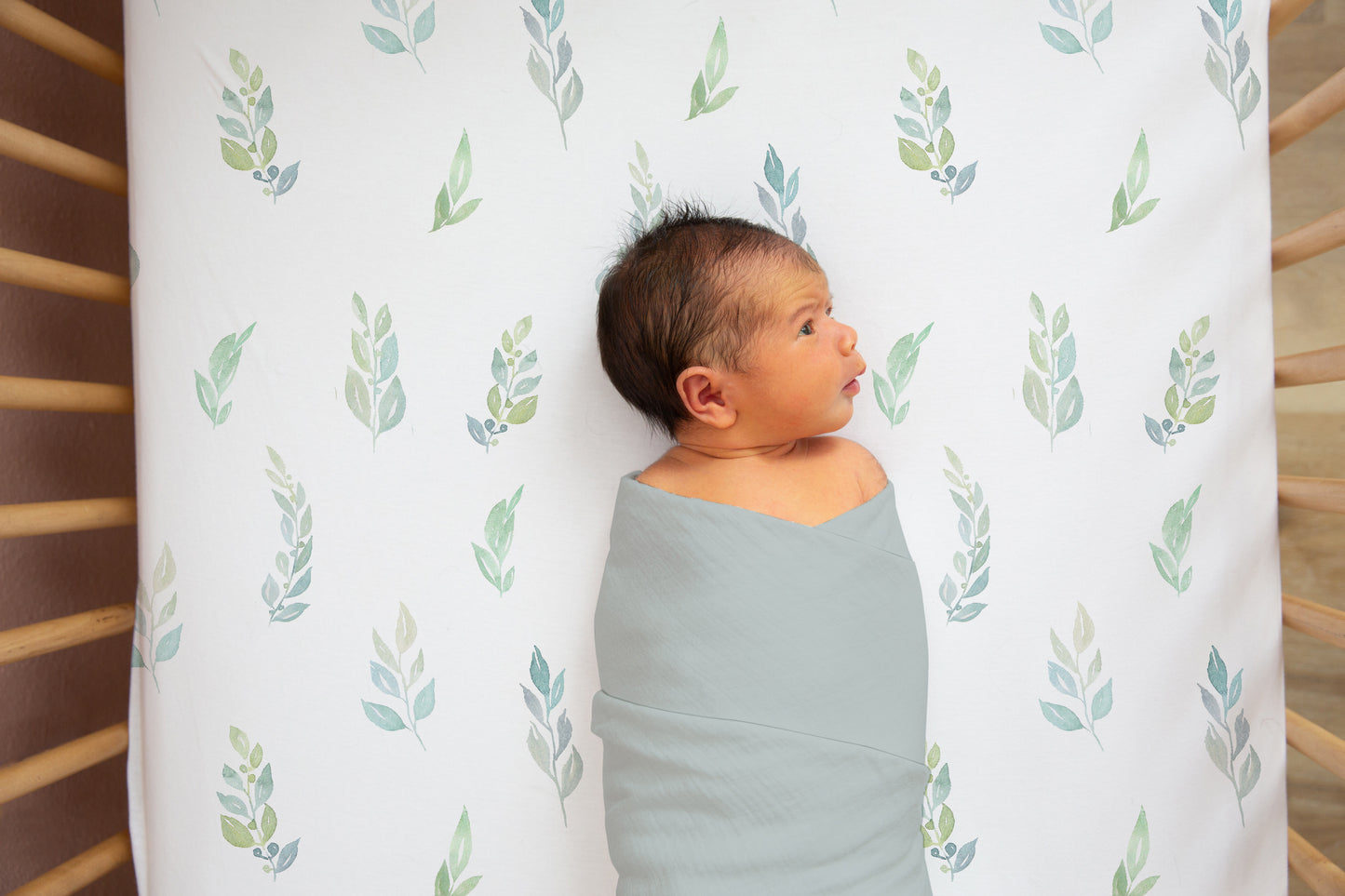 Botanical Crib Sheet, Greenery Nursery Bedding