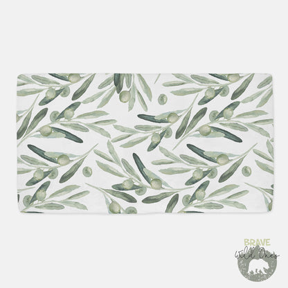 Olive Minky Crib Sheet, Nature Nursery Bedding