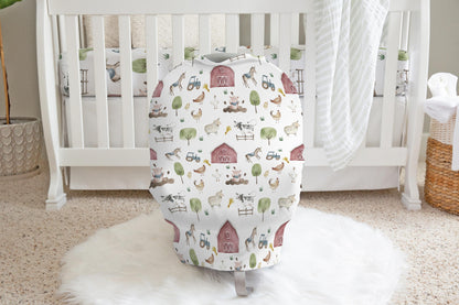 Farm Car Seat Cover | Barnyard Nursing Cover - The Farm