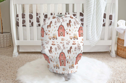 Farm Car Seat Cover, Barnyard Nursing cover - Lovely Farm