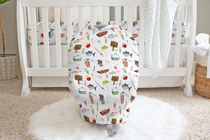 Fishing Car Seat Cover, Fishing Nursing cover - Little Fisherman