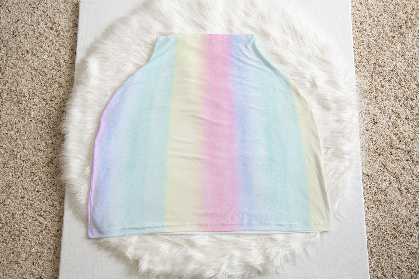 Stripes Car Seat Cover, Rainbow Nursing Cover