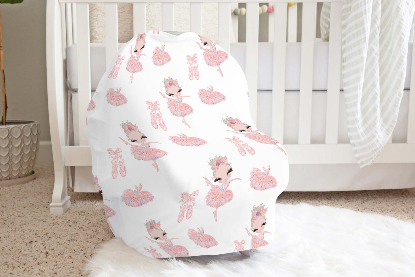 Ballerina Carseat Cover, Ballet Nursing Cover - Sweet Ballet