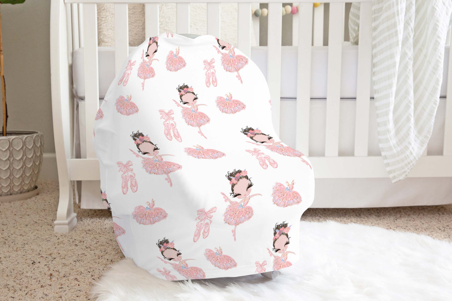 Ballerina Car Seat Cover, Ballerina Nursing Cover - Sweet Ballet