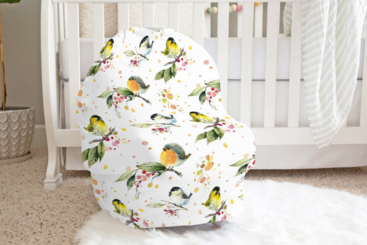 Birds Car Seat Cover, Nature Nursing Cover