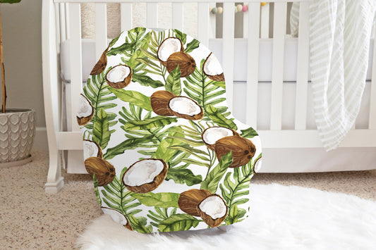 Coconut Car Seat Cover | Tropical Nursing Cover - Little Coconut