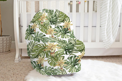 Tropical Car Seat Cover | Leaves Nursing Cover - Little Coconut