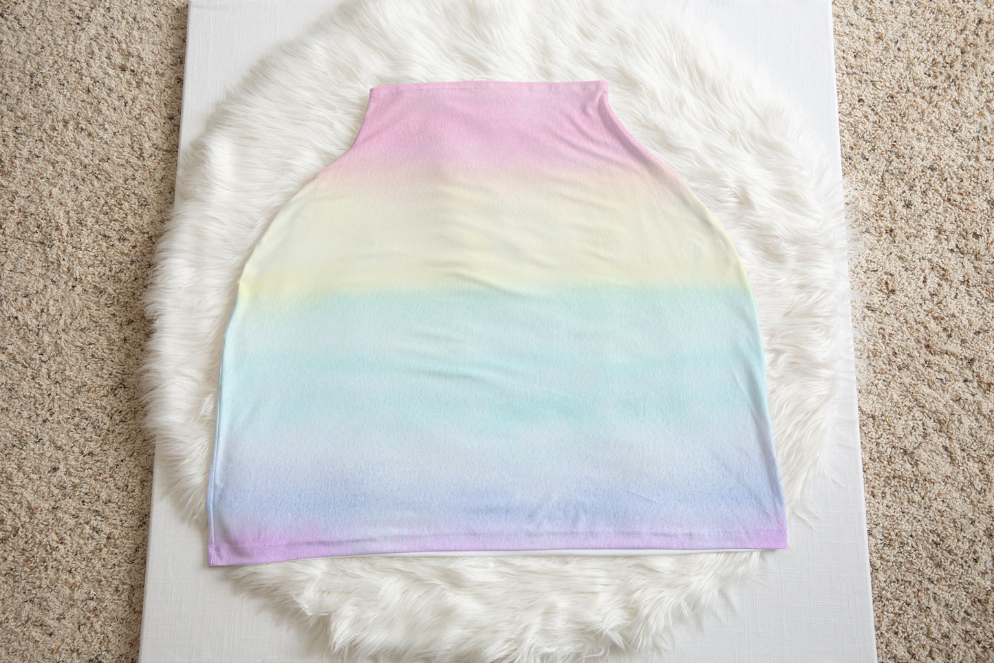 Pastel Rainbow Car Seat Cover, Rainbow Nursing Cover