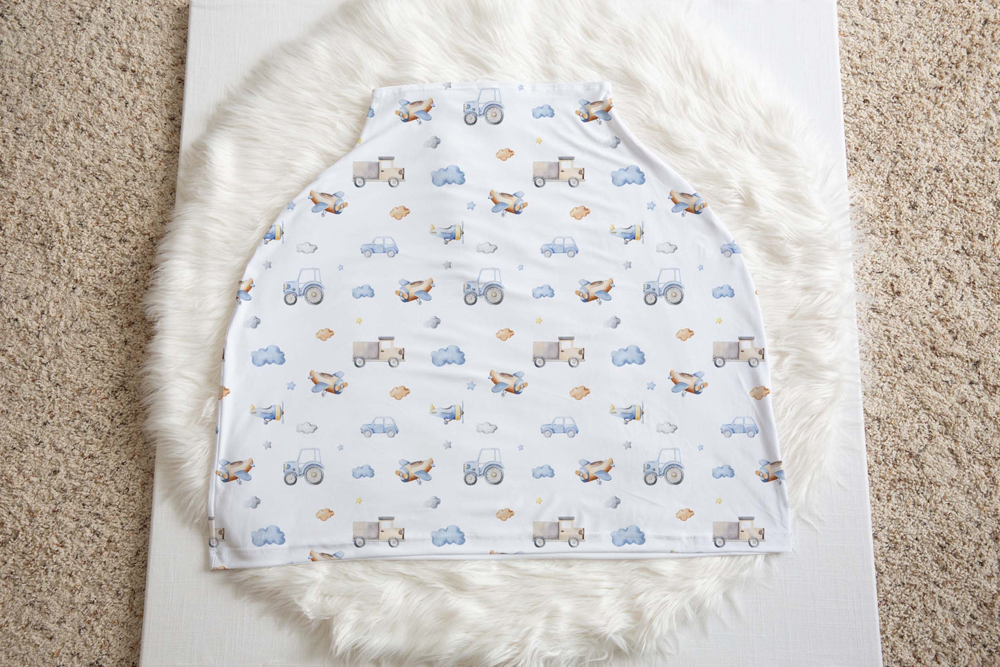 Transport Vehicles Car Seat Cover, Transport nursing cover - Blue Transportation