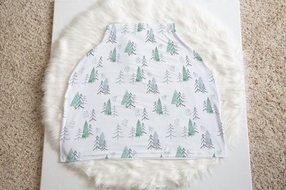 Forest Car Seat Cover, Pine Trees Nursing Cover - Scandi Woodland