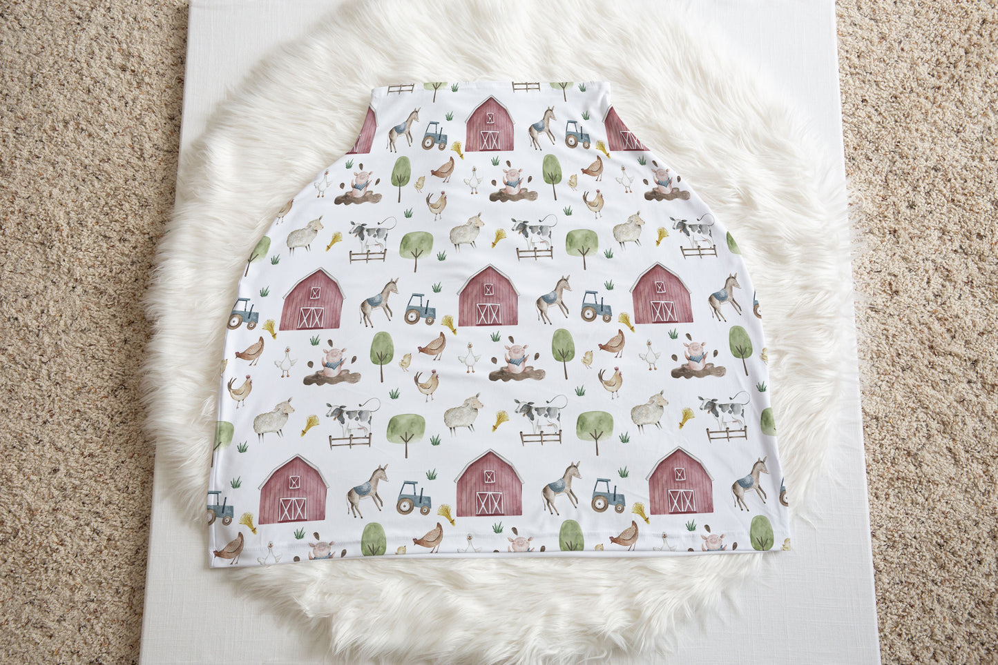 Farm Car Seat Cover | Barnyard Nursing Cover - The Farm