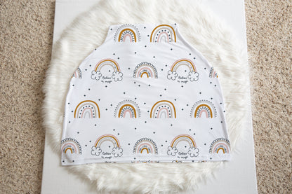 Rainbows Car Seat Cover, Neutral Nursing Cover