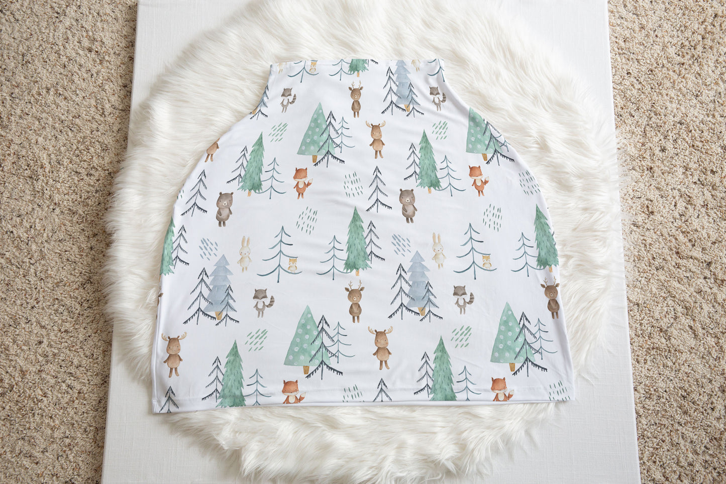 Woodland Car Seat Cover, Pine Trees Nursing Cover - Scandi Woodland