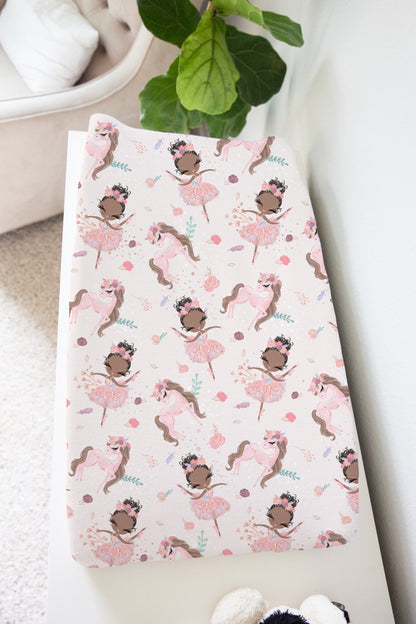 Ballet Changing Pad Cover, Ballerina Nursery Decor - Sweet Ballet