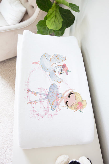 Ballerina Changing Pad Cover, Ballerina Nursery Beddidng - Sweet Ballet