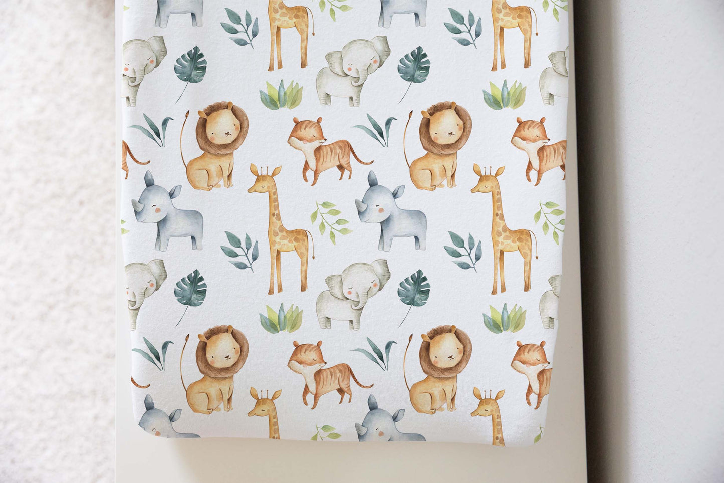 Safari Changing Pad Cover, Jungle Nursery Decor - Baby Africa