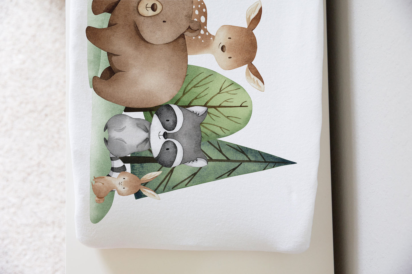 Woodland Animals Changing Pad Cover, Woodland Nursery Decor - Tiny Woodland