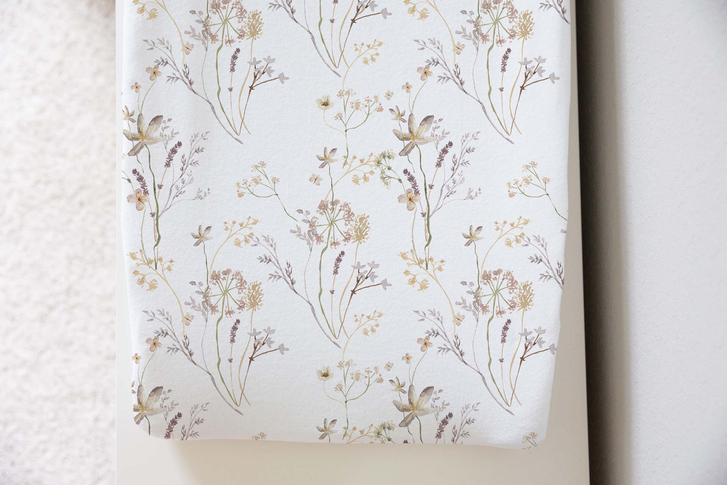 Wild Flowers Changing Pad Cover, Boho Floral Changing pad - Mustard Wildflowers