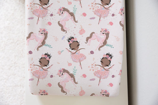 Ballet Changing Pad Cover, Ballerina Nursery Decor - Sweet Ballet