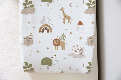 Modern Safari Cahnging Pad Cover, Rainbow Nursery Decor -  Modern Safari