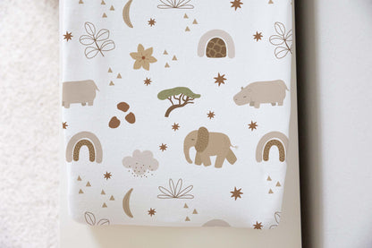 Safari Changing Pad Cover, Jungle nursery decor - Modern Safari