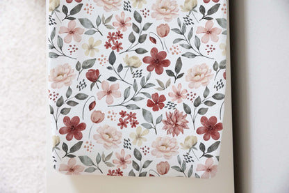 Peony changing pad cover, Floral nursery decor - Peonies garden