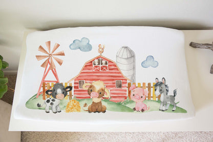 Farm Changing Pad Cover, Farm animals nursery decor - Farm Babies