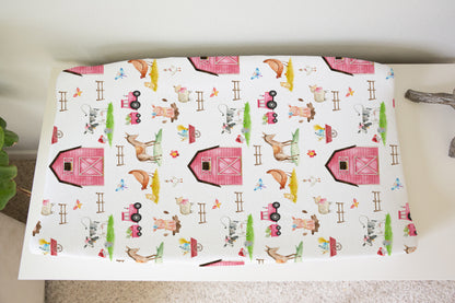 Girl Farm Changing Pad Covers | Farm Nursery Decor