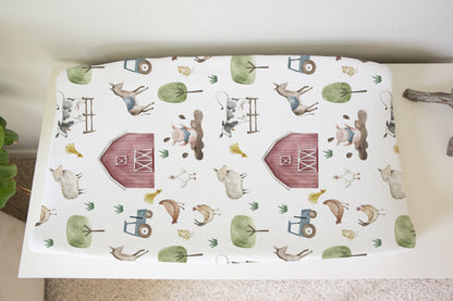 Farm Changing Pad Cover boy | Barnyard Nursery Decor - The Farm