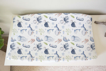 Ocean Changing Pad Cover, Under The Sea Nursery Decor - Little Ocean