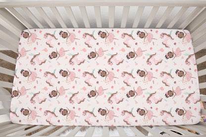 Ballerina Minky Crib Sheet, Ballet Nursery Bedding- Sweet Ballet