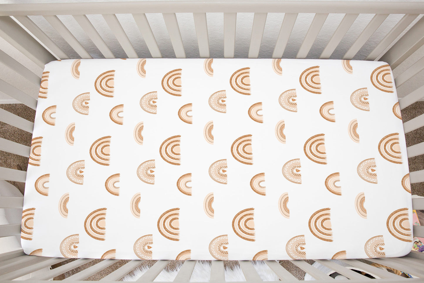 Earthy Rainbow Minky Crib Sheet, Rainbow Nursery Bedding- Earthy Rainbow