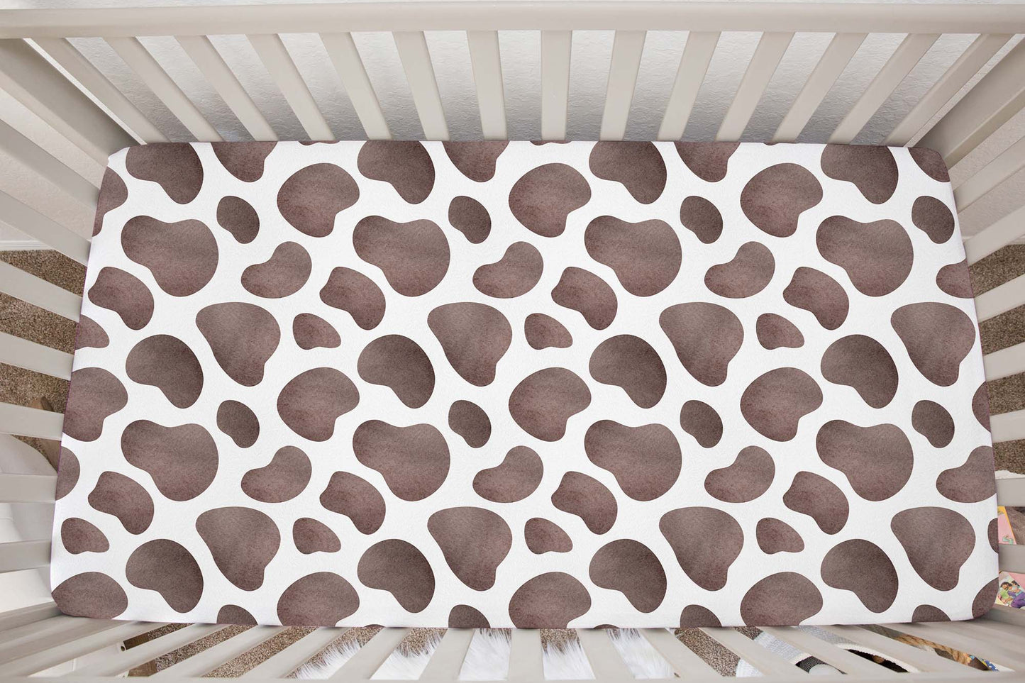 Cow Crib Sheet, Farm Nursery Bedding - Lovely Farm