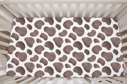 Cow Crib Sheet, Farm Nursery Bedding - Lovely Farm